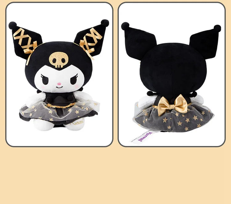 Kawaii Black Gold Kuromi Plush Pillow