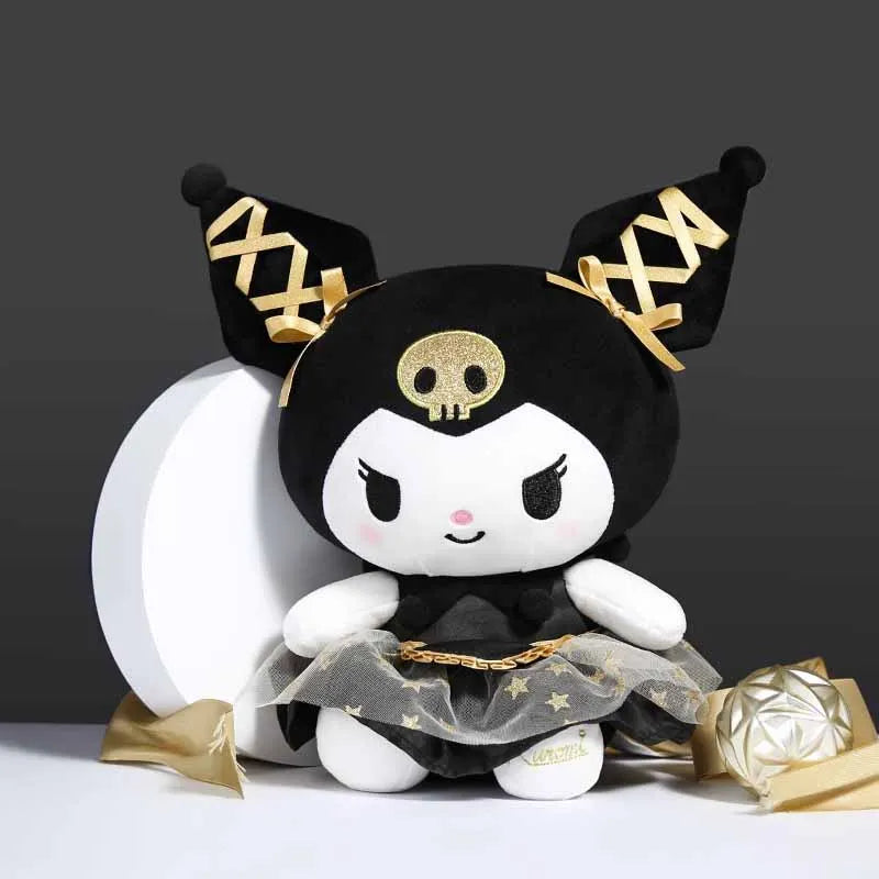 Kawaii Black Gold Kuromi Plush Pillow