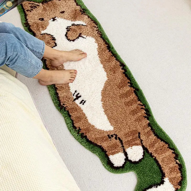 Kawaii Cat Shaped Plush Rug