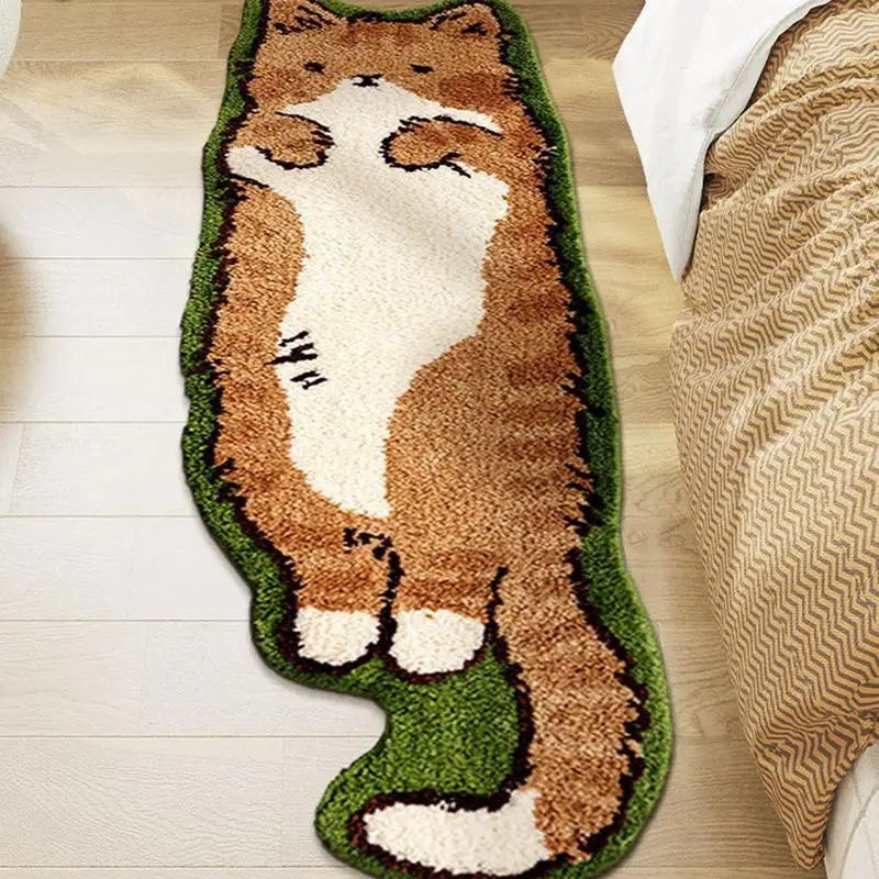 Kawaii Cat Shaped Plush Rug