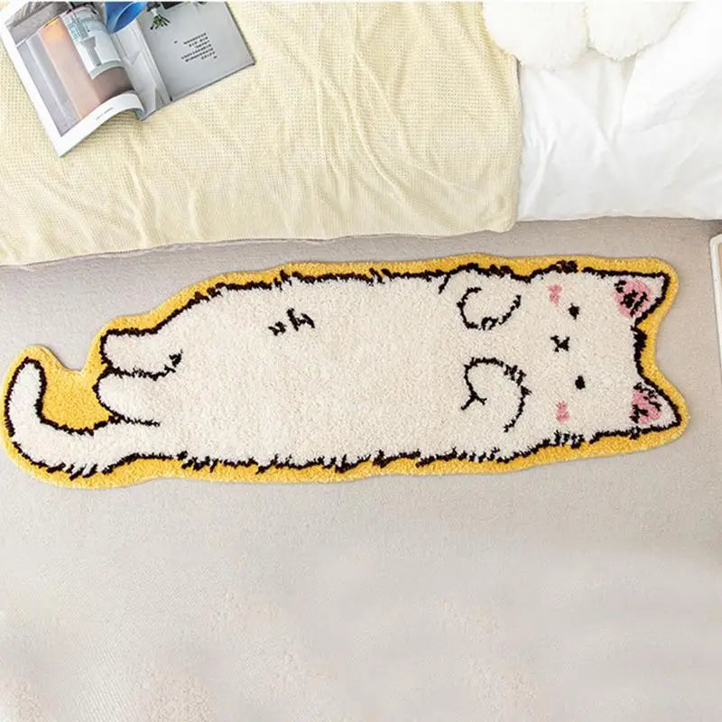 Kawaii Cat Shaped Plush Rug