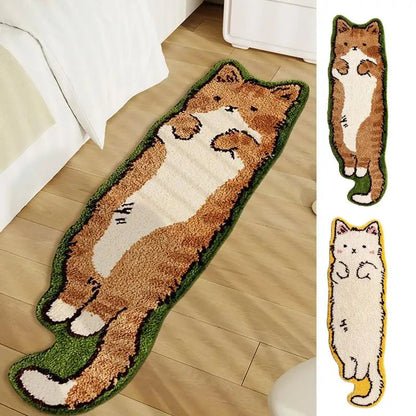 Kawaii Cat Shaped Plush Rug