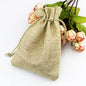 Khaki Burlap Mini Gift Pouches