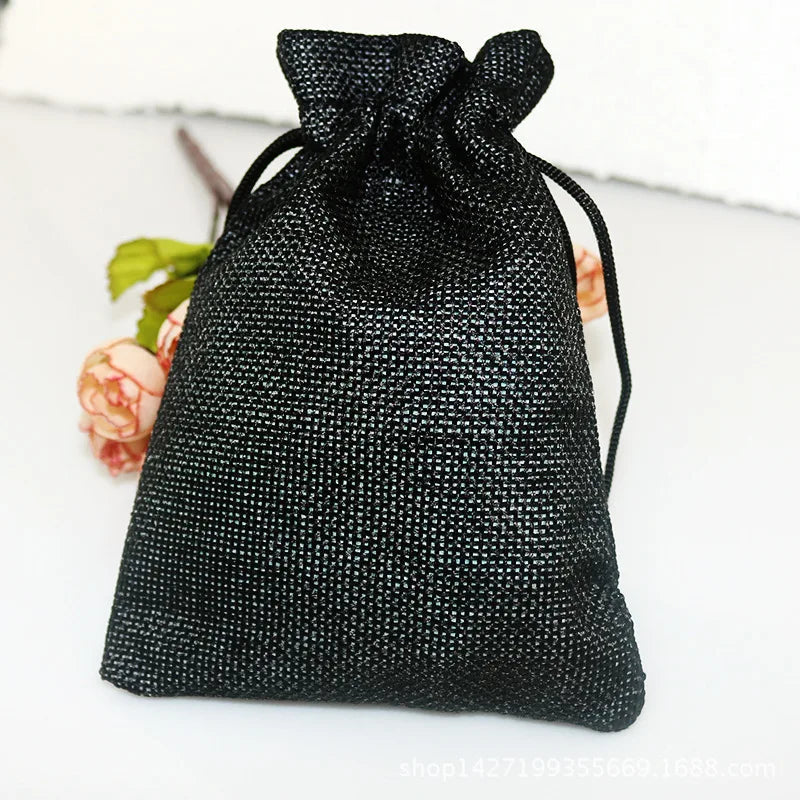 Khaki Burlap Mini Gift Pouches