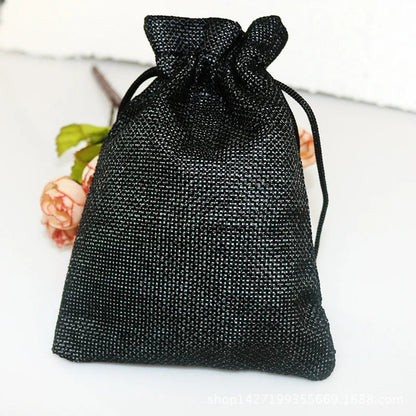 Khaki Burlap Mini Gift Pouches