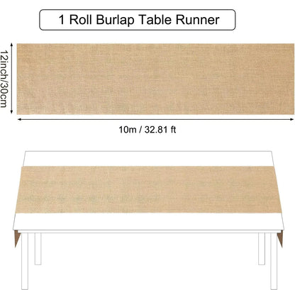 Khaki Jute Linen Table Runner 30cm