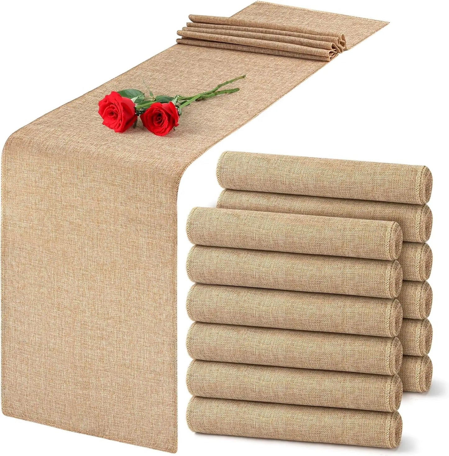 Khaki Jute Linen Table Runner 30cm