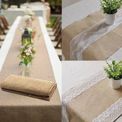 Khaki Jute Linen Table Runner 30cm