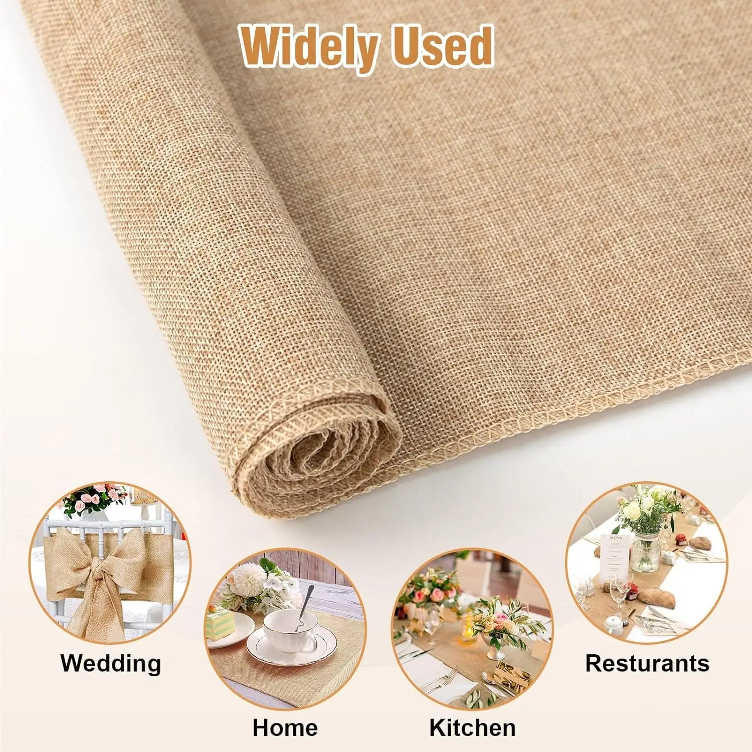 Khaki Jute Linen Table Runner 30cm