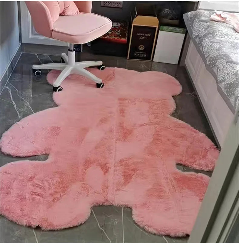 Kids Rabbit Fur Decorative Rug