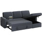 L-Shaped Convertible Sofa Bed with USB