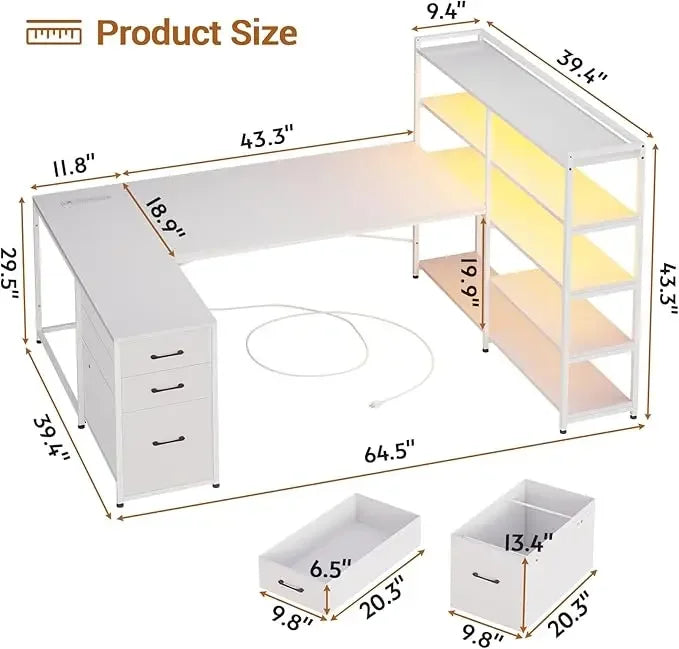 L Shaped Corner Gaming Desk