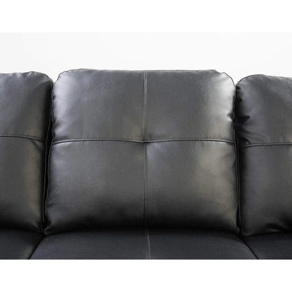 L Shaped Faux Leather Sectional Sofa