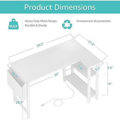 L-Shaped Small Space Computer Desk