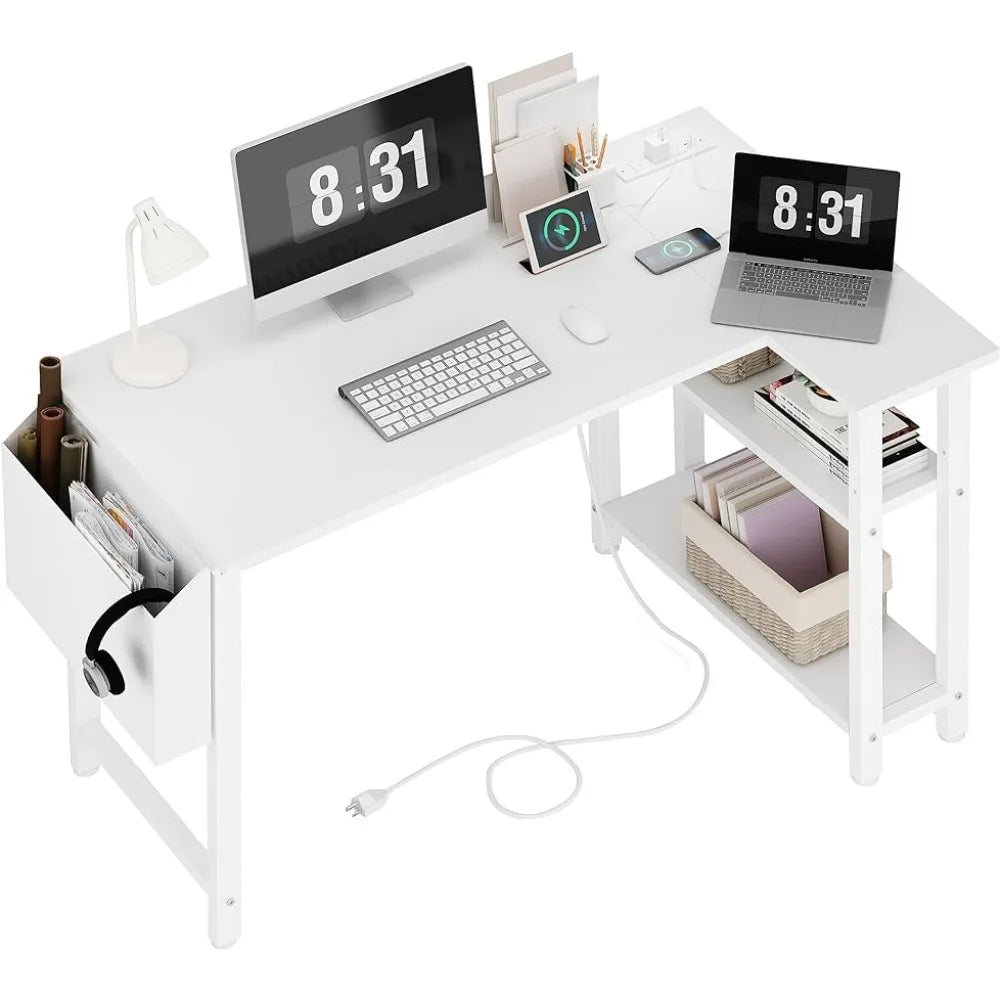 L-Shaped Small Space Computer Desk