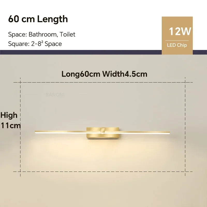 LED Bathroom Wall Light - Modern Aluminium