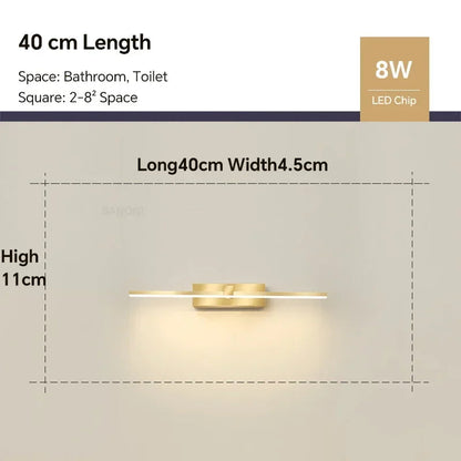 LED Bathroom Wall Light - Modern Aluminium