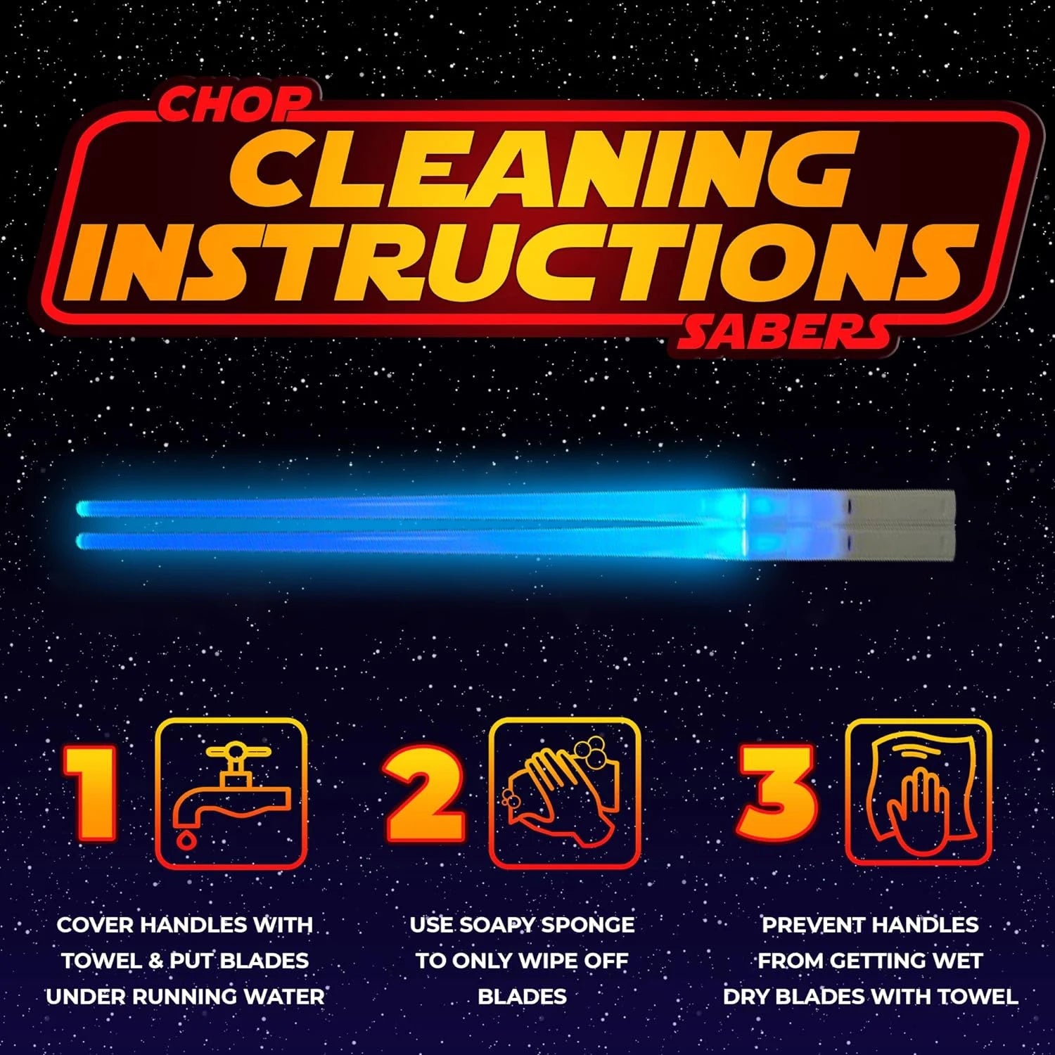 LED Lightsaber Chopsticks - Reusable, Colourful