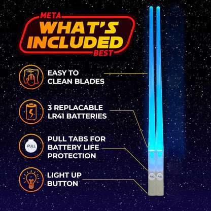 LED Lightsaber Chopsticks - Reusable, Colourful