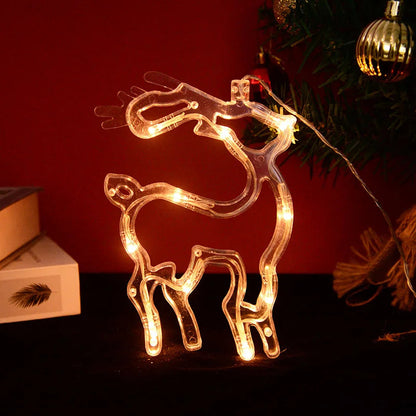 LED Snowflake Santa Deer Window Decor