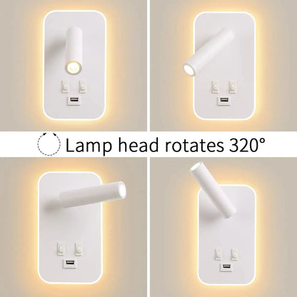 LED Wall Lamp with USB Port