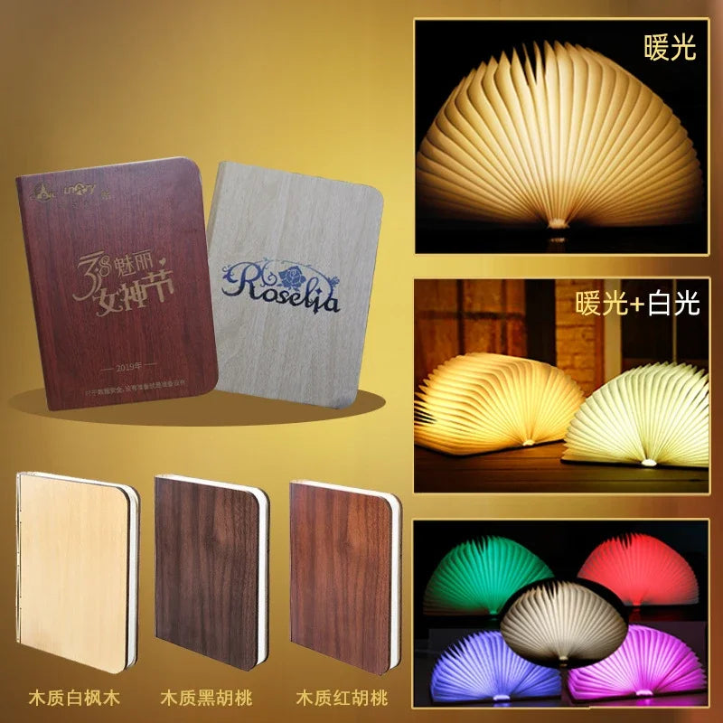 LED Wooden Book Light RGB Decor