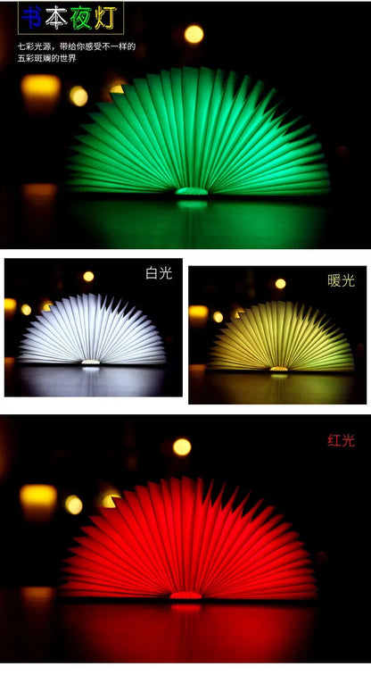 LED Wooden Book Light RGB Decor