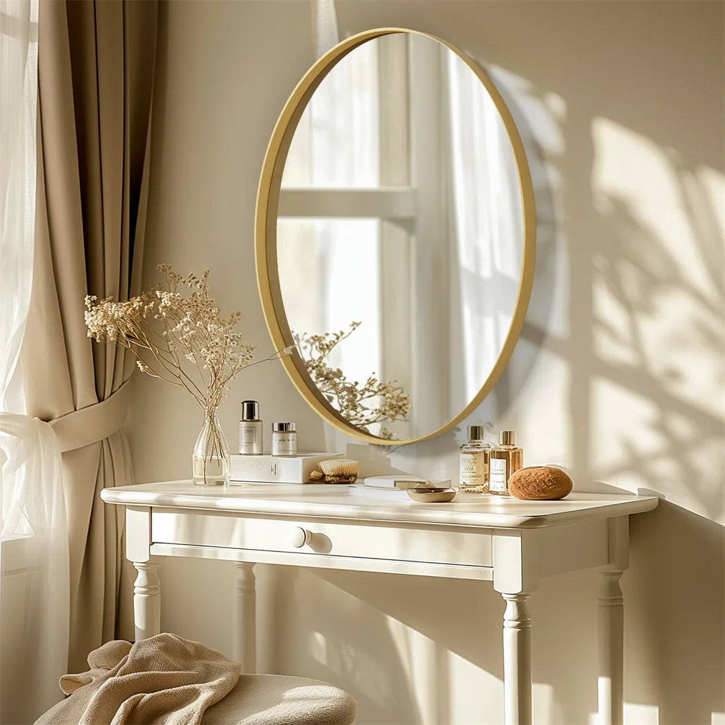 LUVODI Brushed Gold Oval Mirror