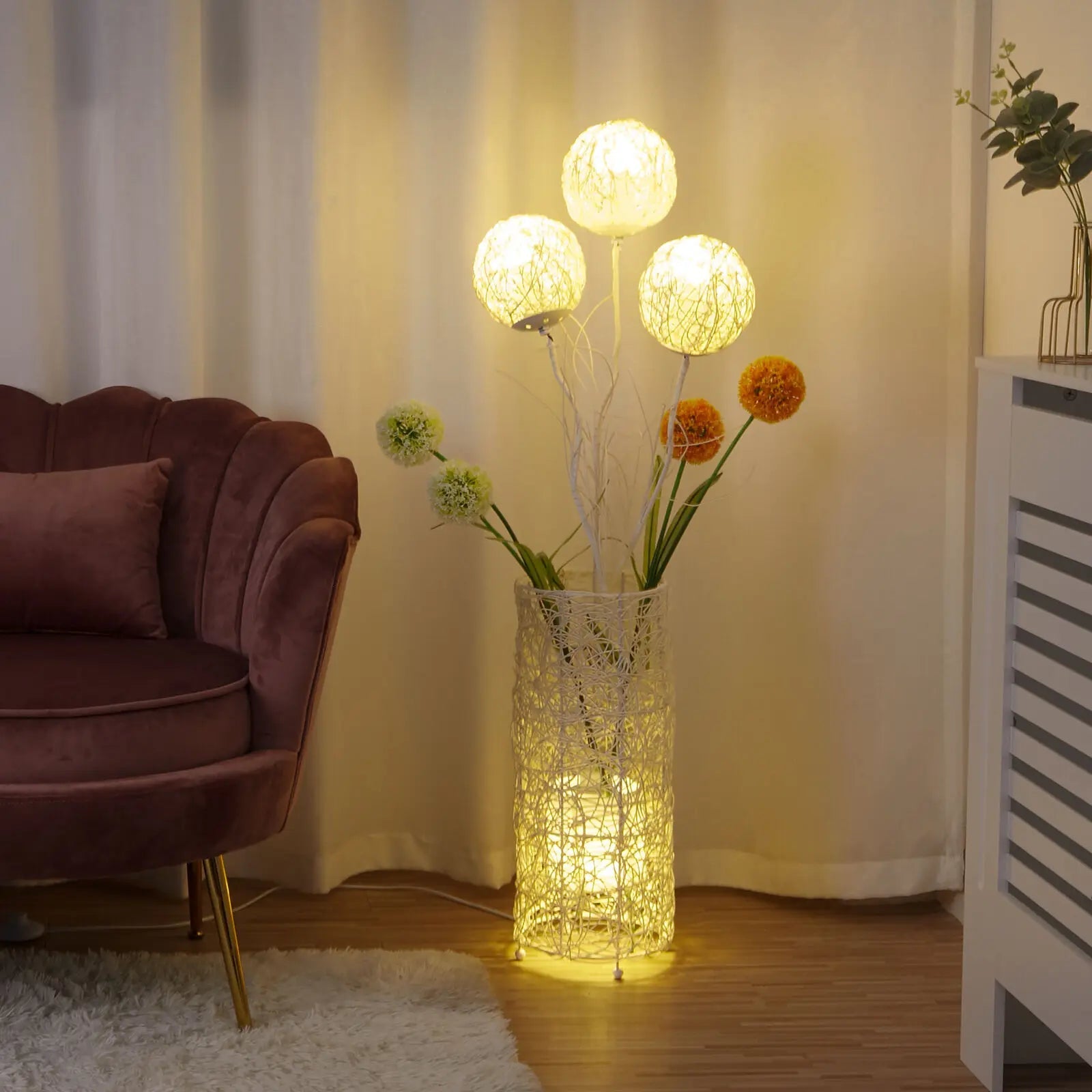 LUVODI Handmade Rattan Floor Lamp