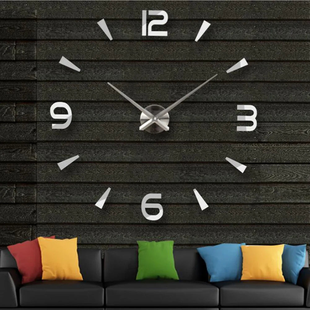 Large 3D Acrylic Mirror Wall Clock