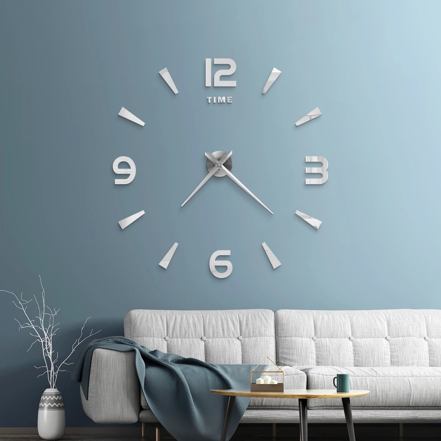 Large 3D Acrylic Mirror Wall Clock