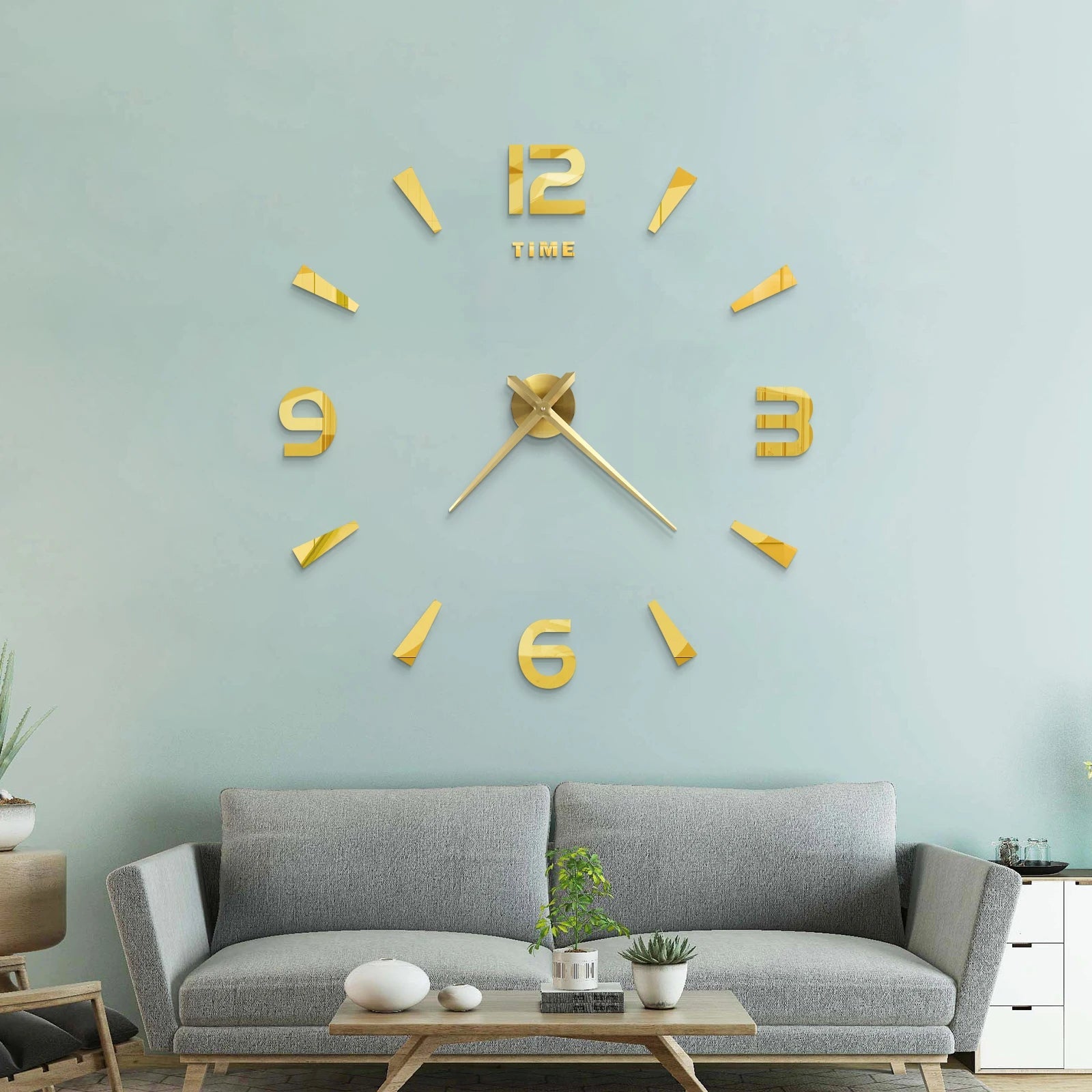 Large 3D Acrylic Mirror Wall Clock