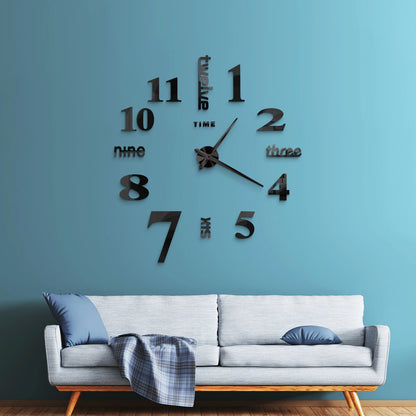 Large 3D Acrylic Mirror Wall Clock