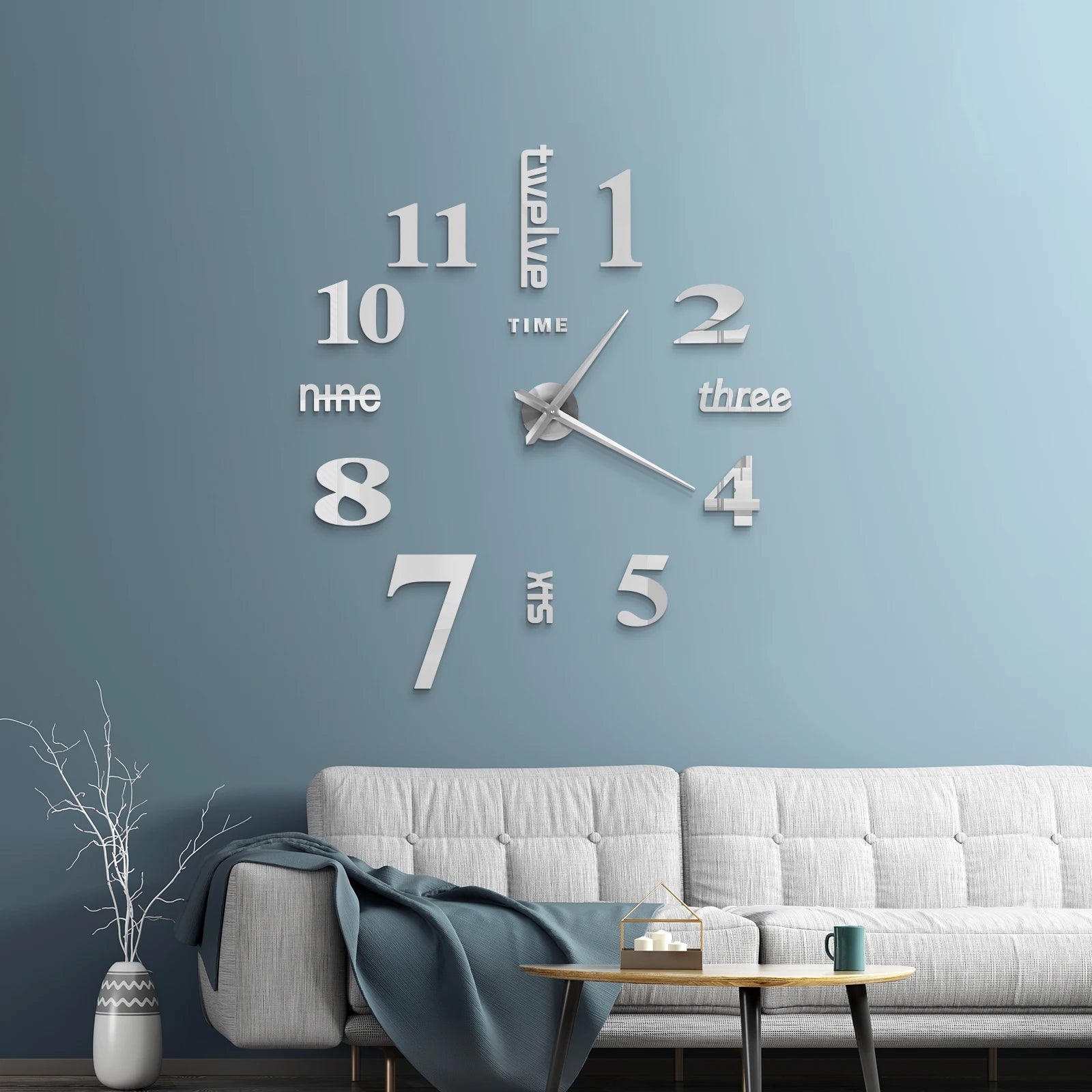 Large 3D Acrylic Mirror Wall Clock