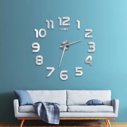 Large 3D Acrylic Mirror Wall Clock