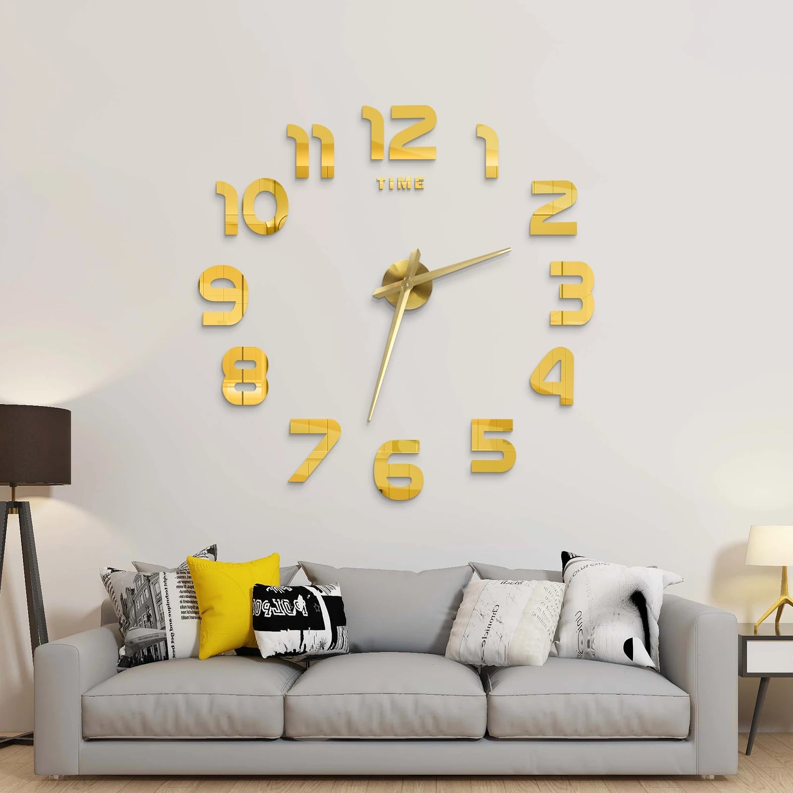 Large 3D Acrylic Mirror Wall Clock