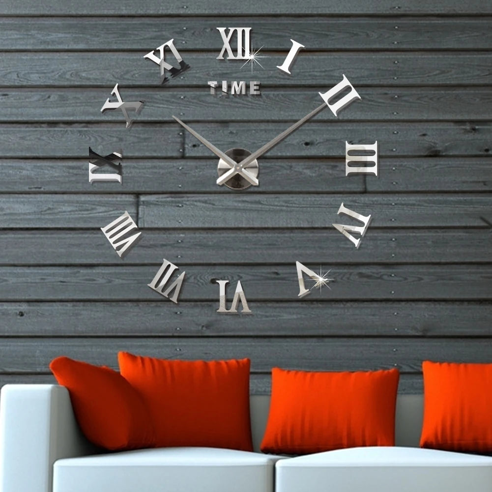 Large 3D Acrylic Mirror Wall Clock