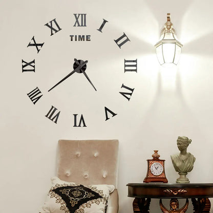 Large 3D Acrylic Mirror Wall Clock