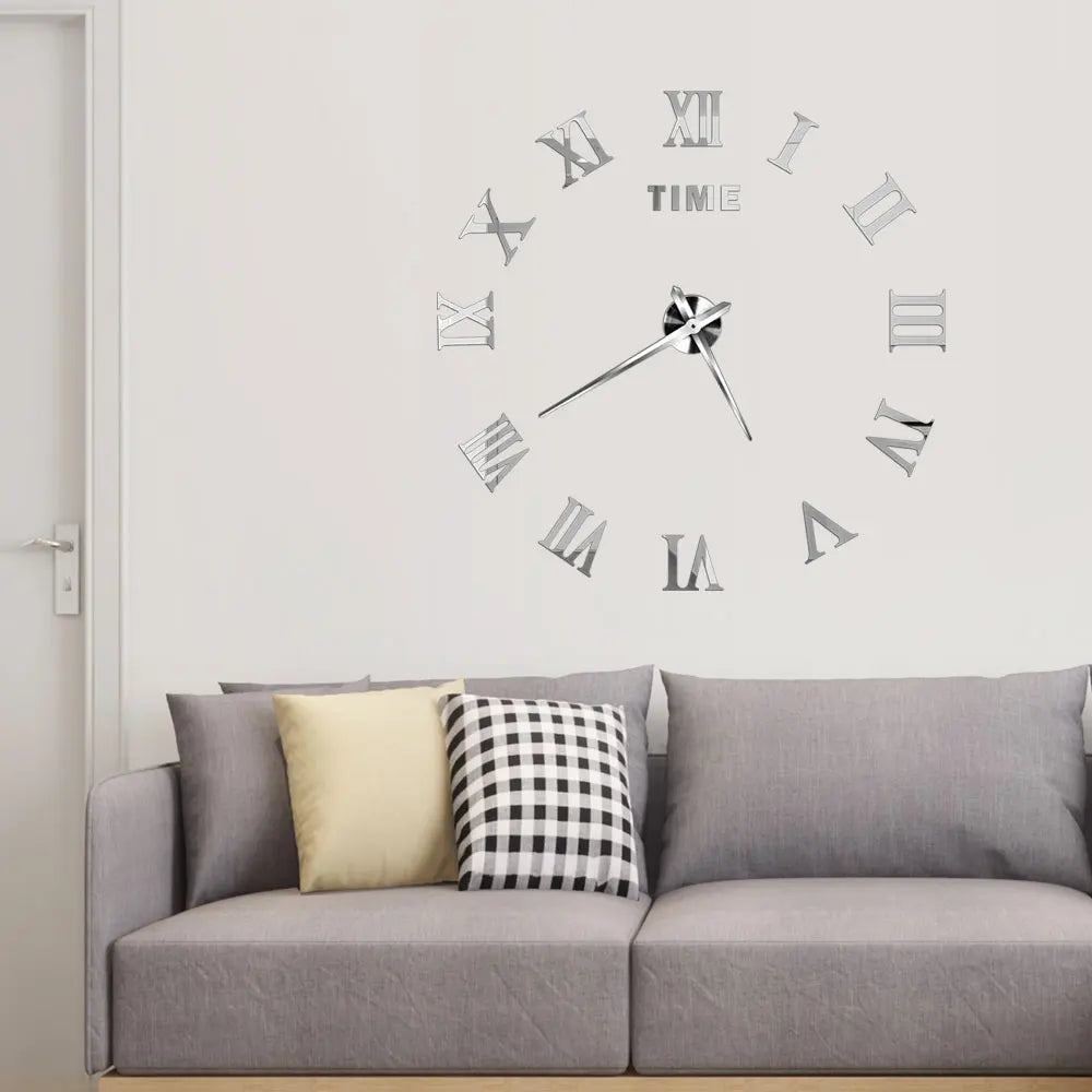 Large 3D Acrylic Mirror Wall Clock