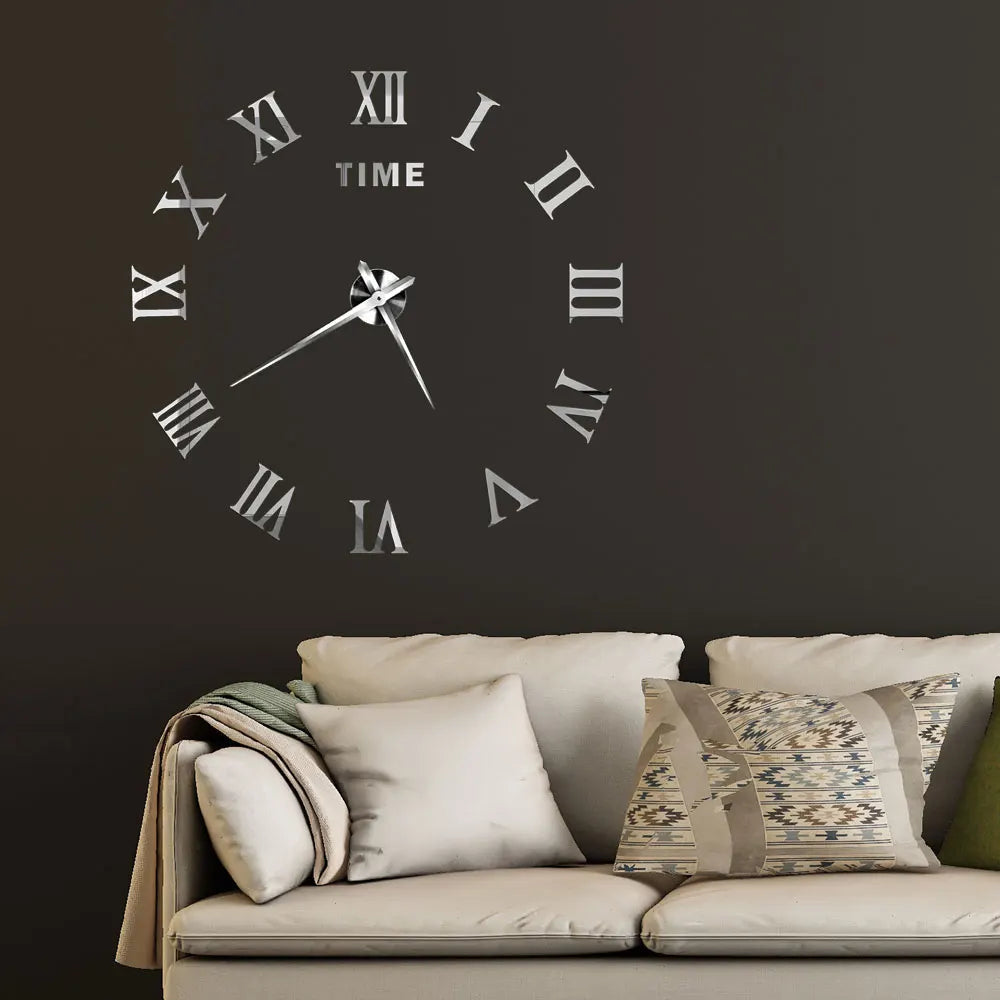 Large 3D Acrylic Mirror Wall Clock