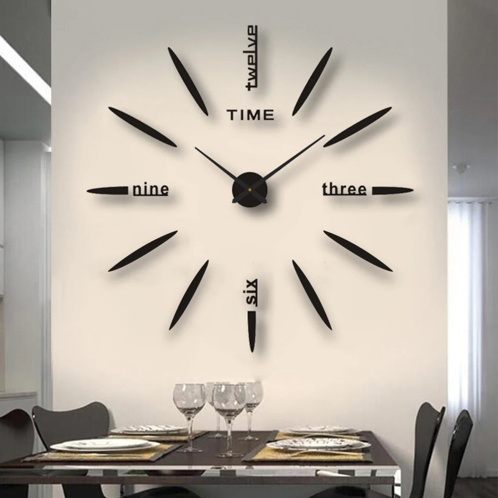 Large 3D Acrylic Mirror Wall Clock