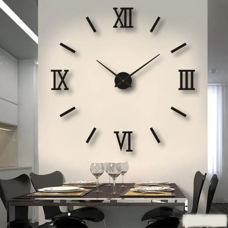 Large 3D Acrylic Mirror Wall Clock