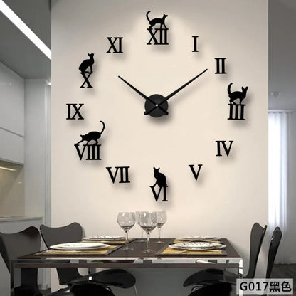 Large 3D Acrylic Mirror Wall Clock