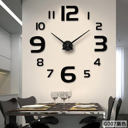 Large 3D Acrylic Mirror Wall Clock