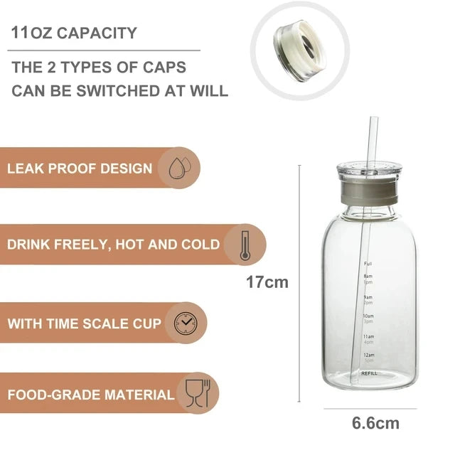 Large Glass Water Bottle 700ml