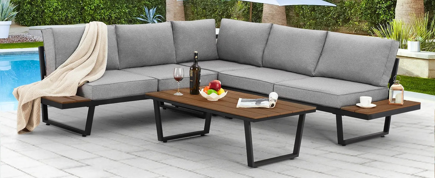 Large L-Shaped Outdoor Sofa Set