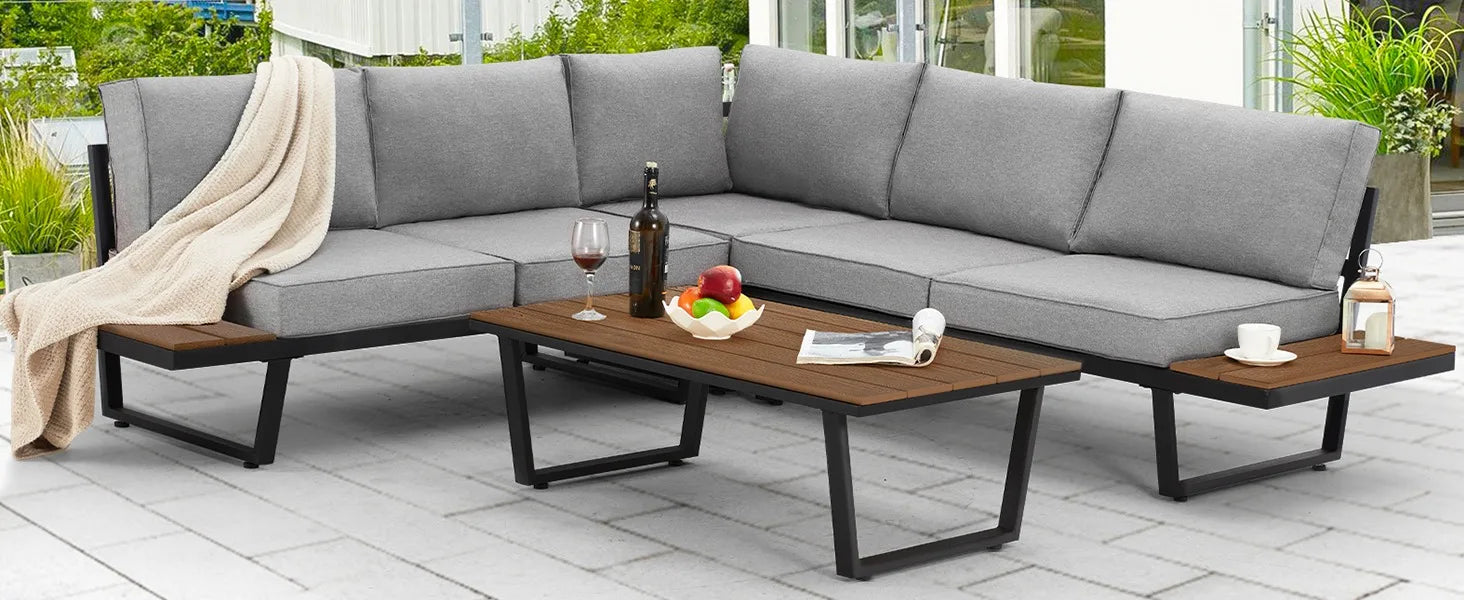 Large L-Shaped Outdoor Sofa Set