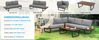 Large L-Shaped Outdoor Sofa Set