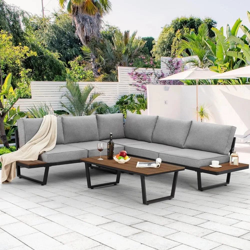 Large L-Shaped Outdoor Sofa Set