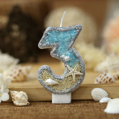 Large Number 4 Marine Cake Candle